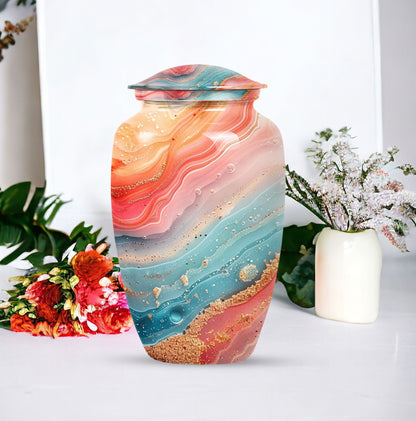 10-inch classic abstract urn for mom's ashes.
