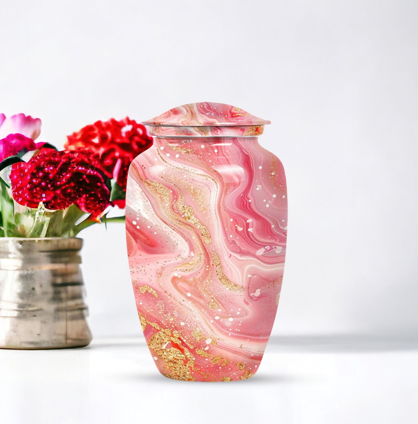 Abstract 10-inch classic cremation urn for dad.