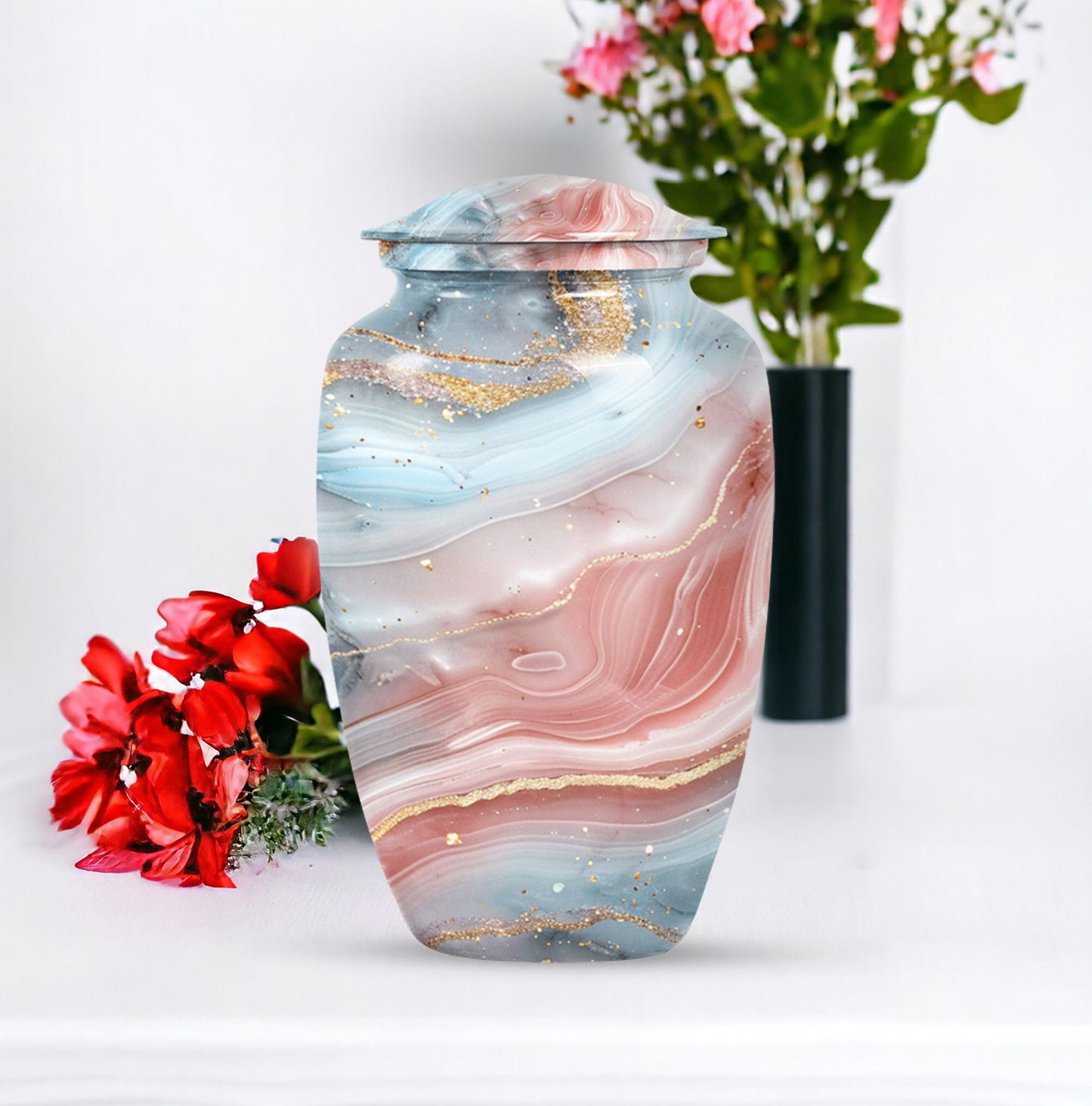 10-inch Abstract Urn, Classic Designed Cremation urn for ashes.