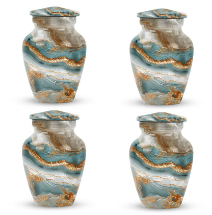 Classic abstract urn, 10 inch aluminium memorial burial urn