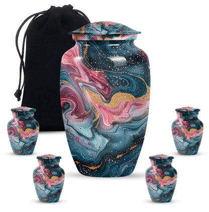 10 inch abstract aluminium memorial urn for ashes.