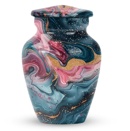 10 inch abstract aluminium memorial urn for ashes.