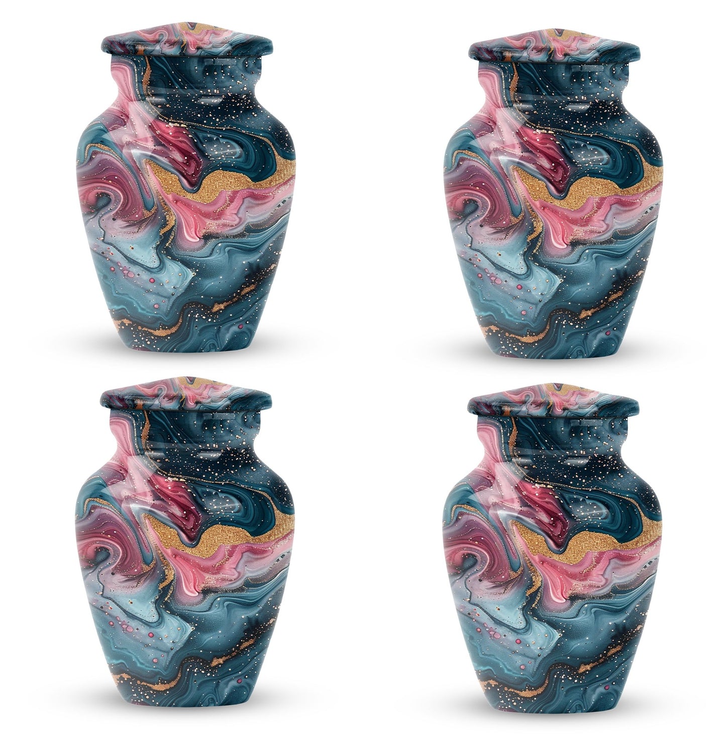 10 inch abstract aluminium memorial urn for ashes.