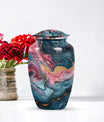 10 inch abstract aluminium memorial urn for ashes.