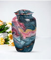 10 inch abstract aluminium memorial urn for ashes.