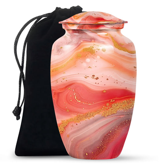 Abstract Classic Aluminium Urn for adult female ashes