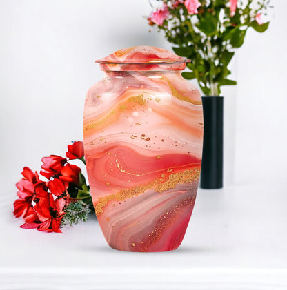 Abstract Classic Aluminium Urn for adult female ashes