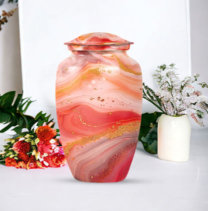 Abstract Classic Aluminium Urn for adult female ashes