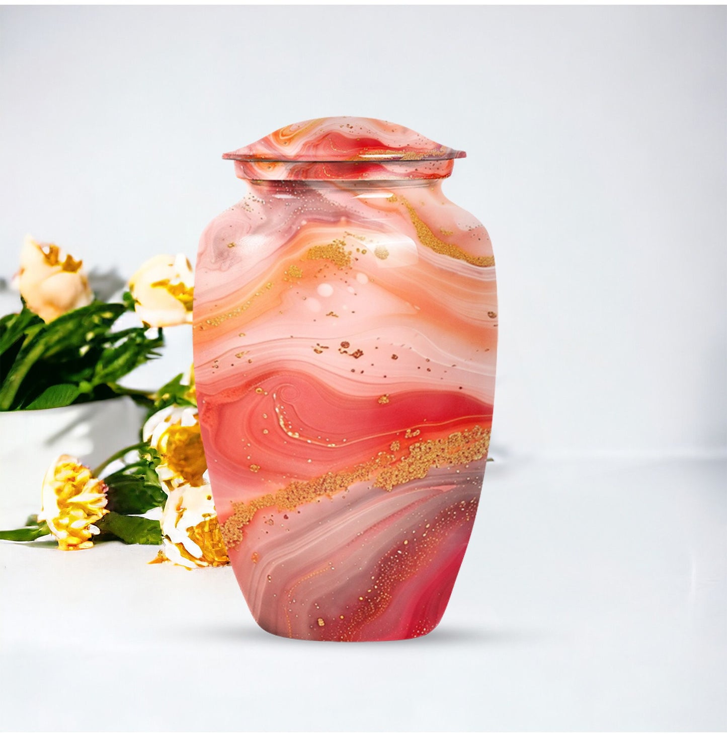 Abstract Classic Aluminium Urn for adult female ashes