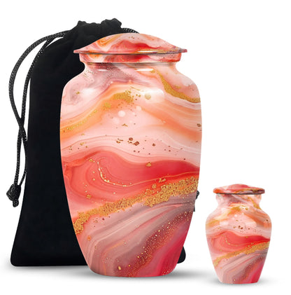 Abstract Classic Aluminium Urn for adult female ashes