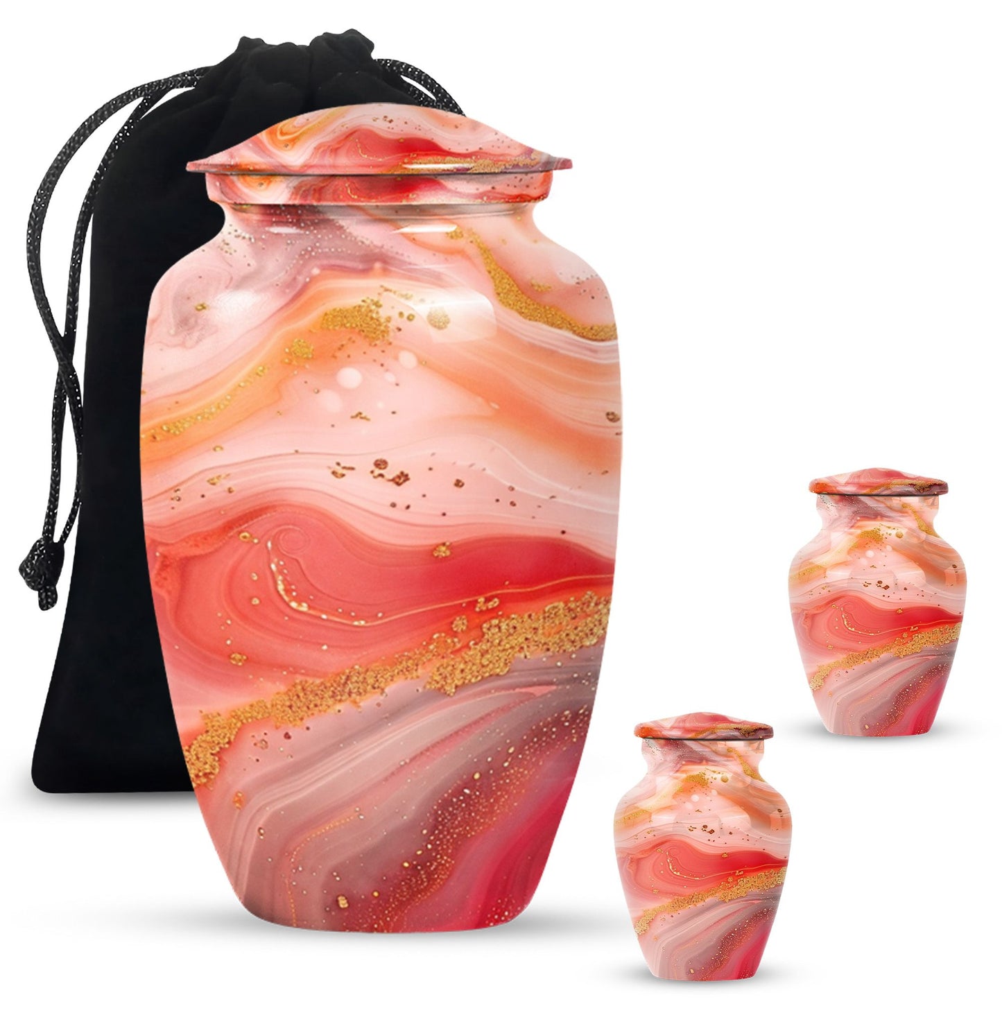 Abstract Classic Aluminium Urn for adult female ashes