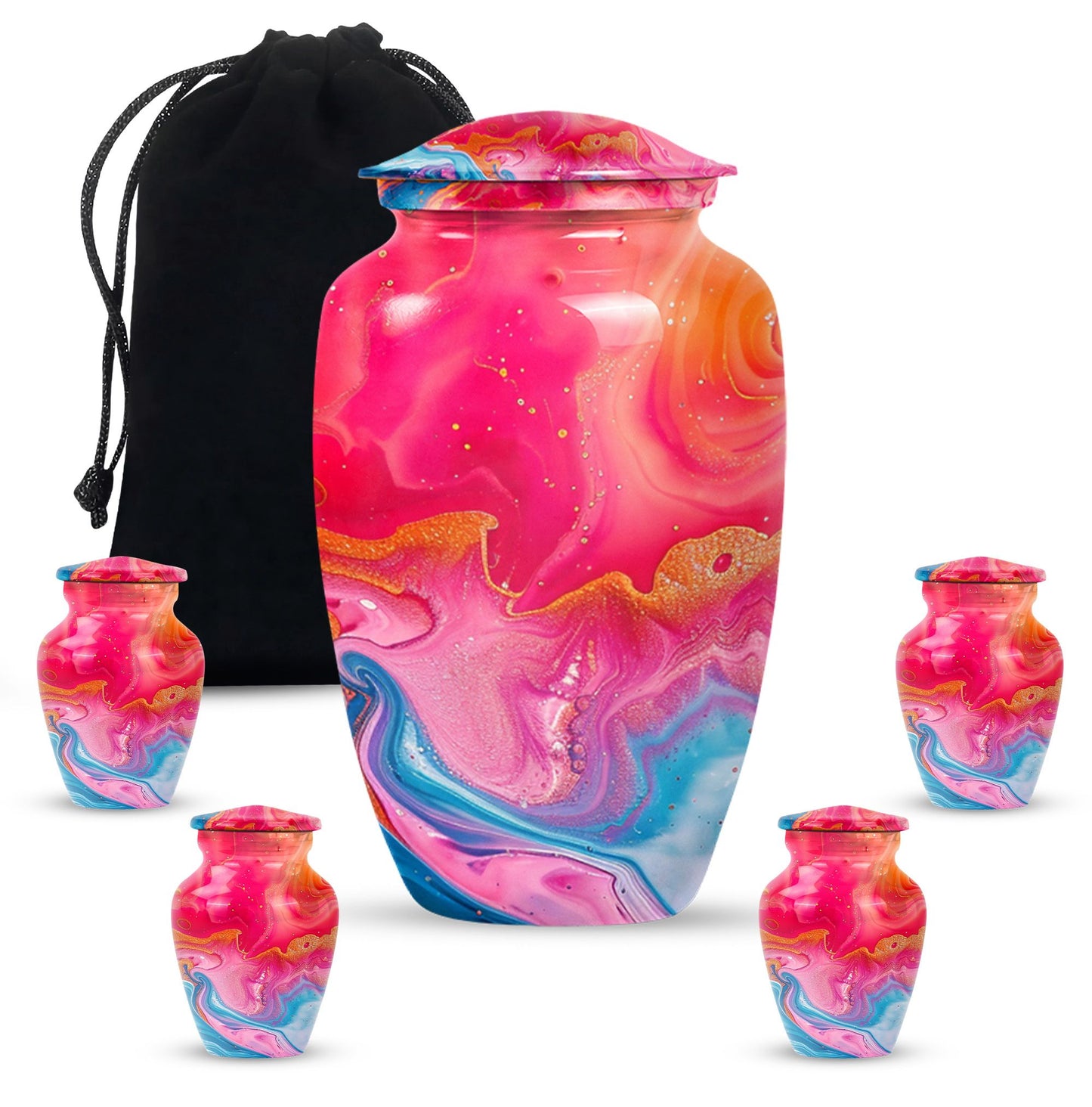 Abstract Aluminium Urn for men, personalized engraving.