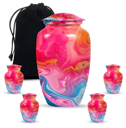 Abstract Aluminium Urn for men, personalized engraving.