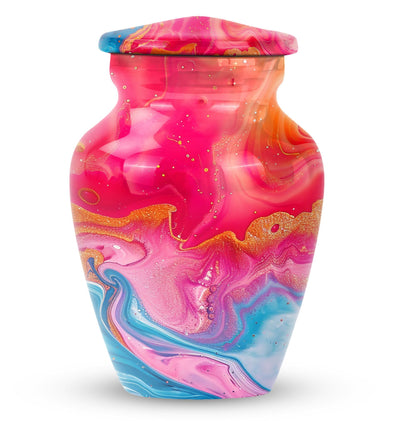 Abstract Aluminium Urn for men, personalized engraving.