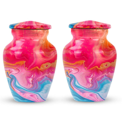 Abstract Aluminium Urn for men, personalized engraving.