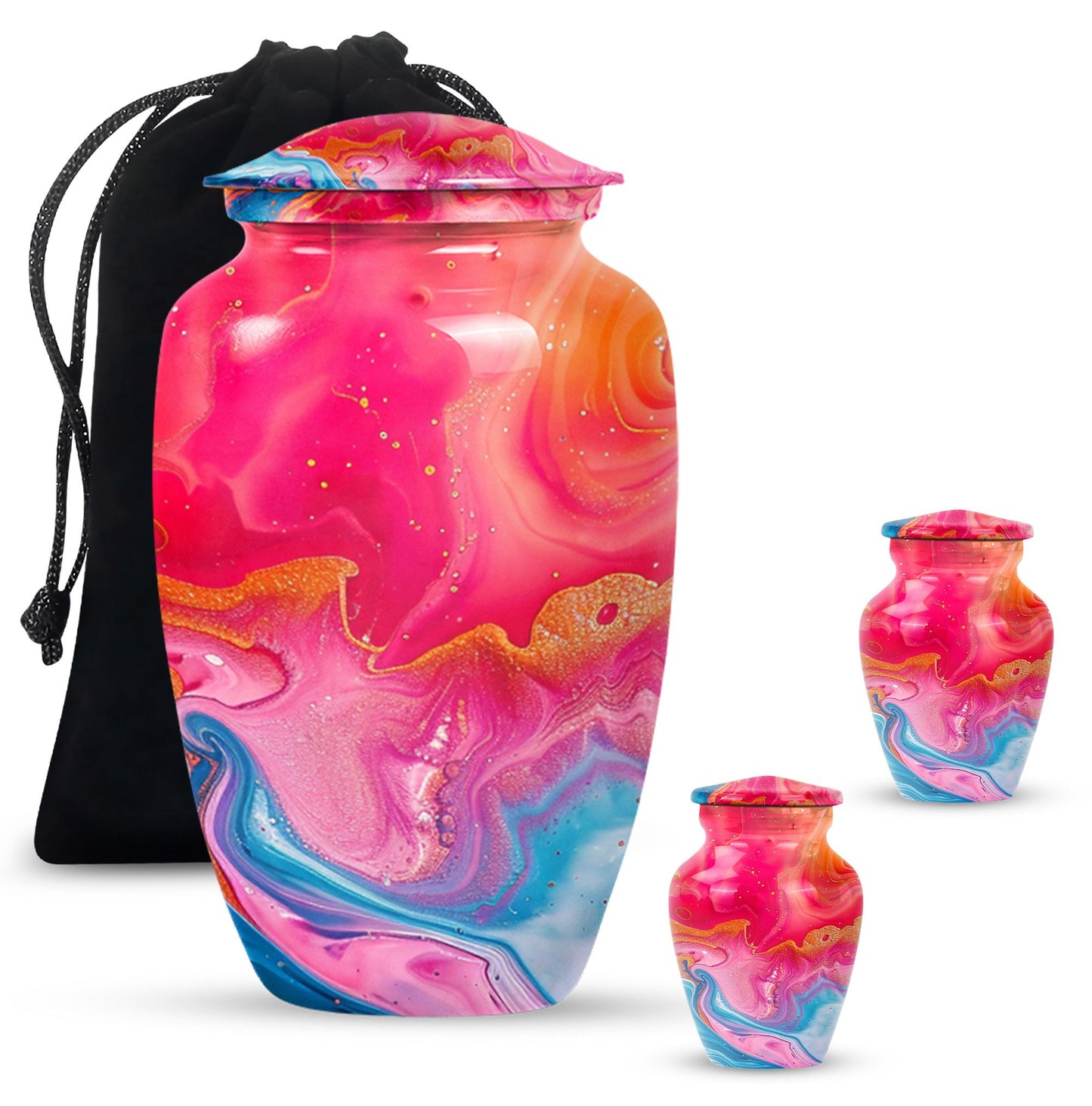 Abstract Aluminium Urn for men, personalized engraving.