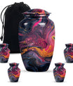 Classic 10-inch Abstract Urn, aluminium funeral cremation urn for women.
