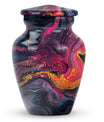 Classic 10-inch Abstract Urn, aluminium funeral cremation urn for women.