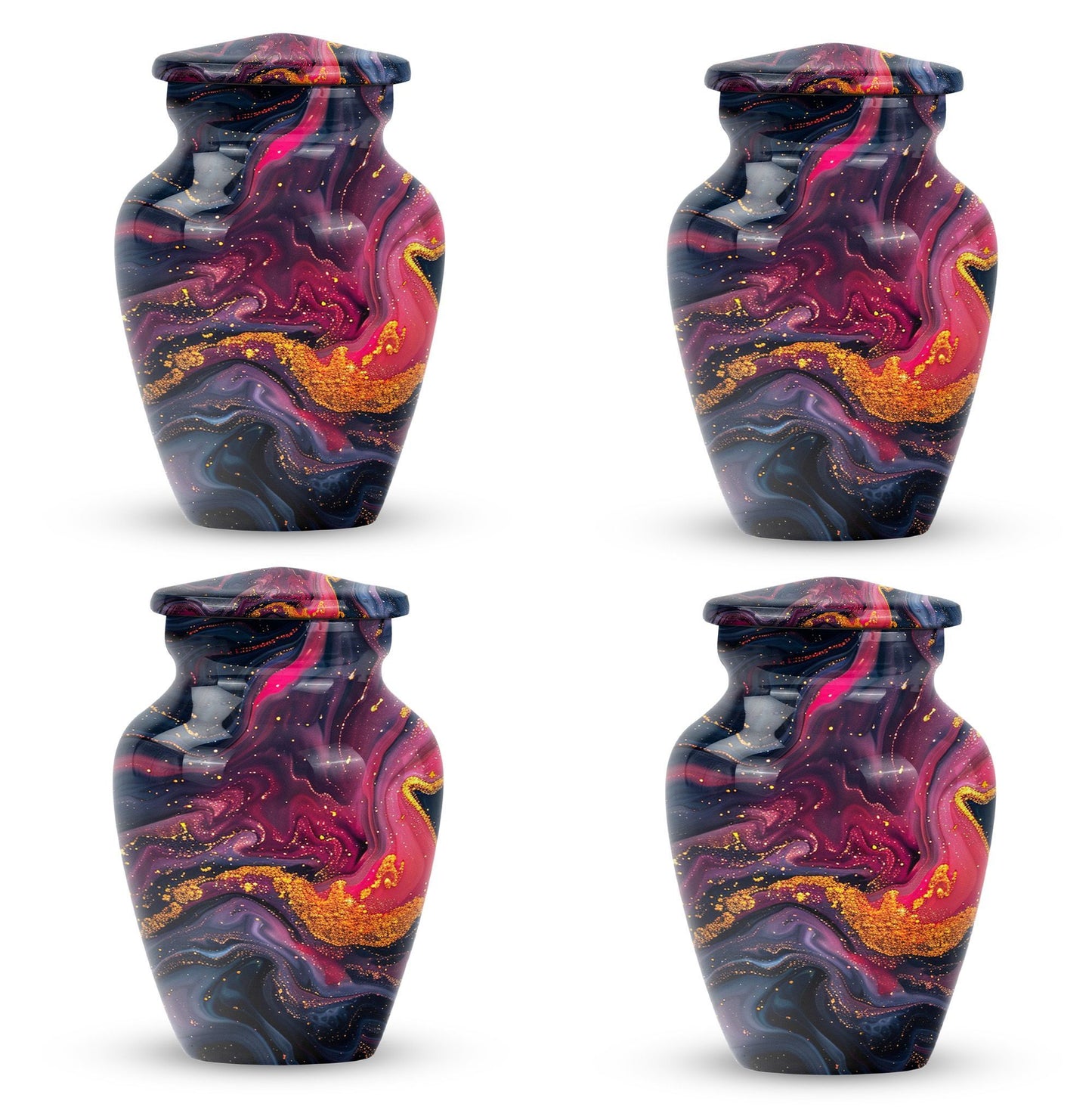 Classic 10-inch Abstract Urn, aluminium funeral cremation urn for women.