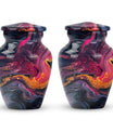 Classic 10-inch Abstract Urn, aluminium funeral cremation urn for women.