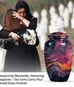 Classic 10-inch Abstract Urn, aluminium funeral cremation urn for women.