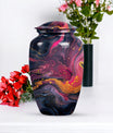 Classic 10-inch Abstract Urn, aluminium funeral cremation urn for women.