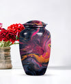 Classic 10-inch Abstract Urn, aluminium funeral cremation urn for women.