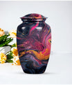 Classic 10-inch Abstract Urn, aluminium funeral cremation urn for women.