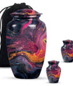 Classic 10-inch Abstract Urn, aluminium funeral cremation urn for women.