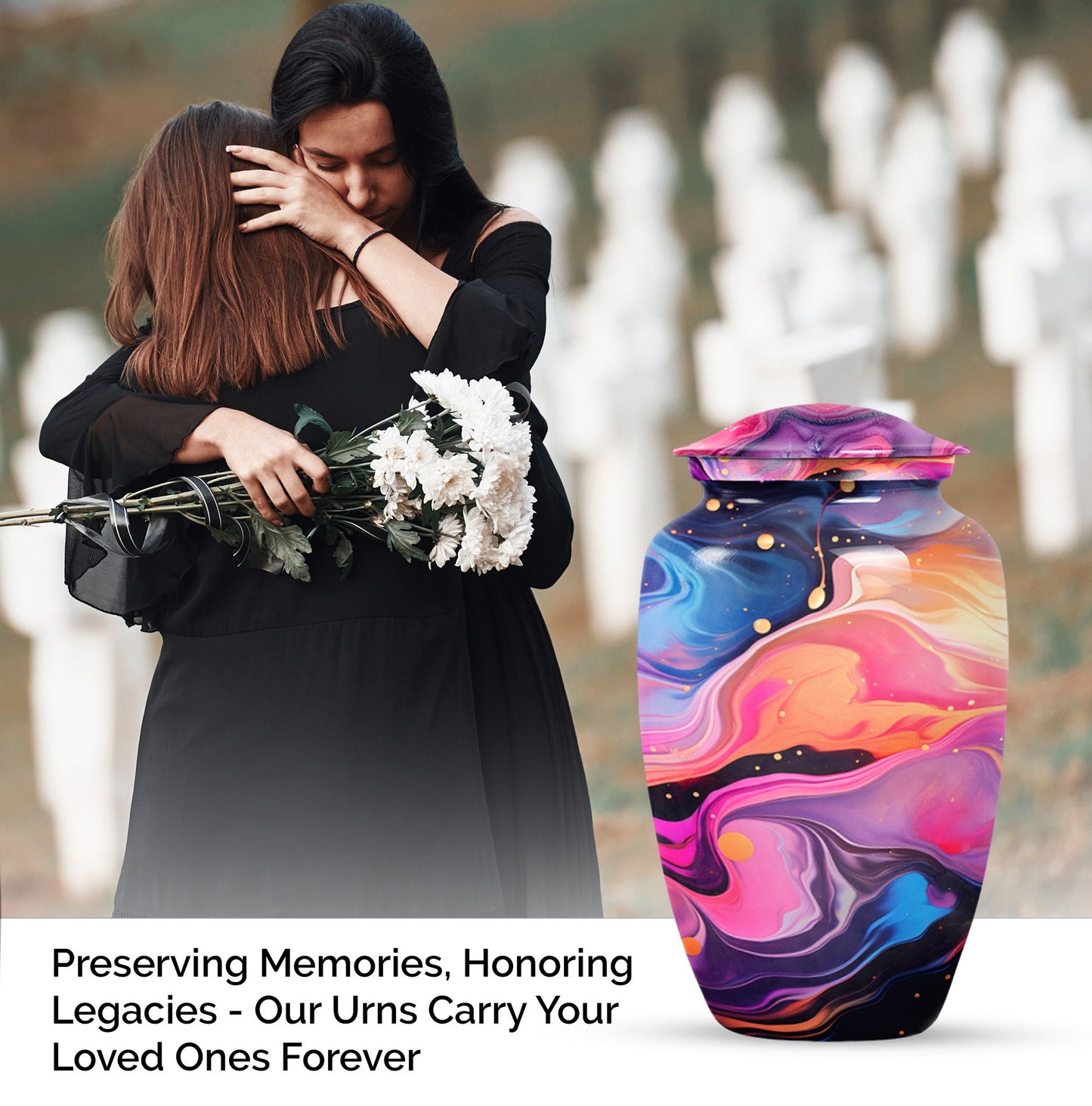 Abstract 10'' Large Classic Urn, ideal for memorial male.