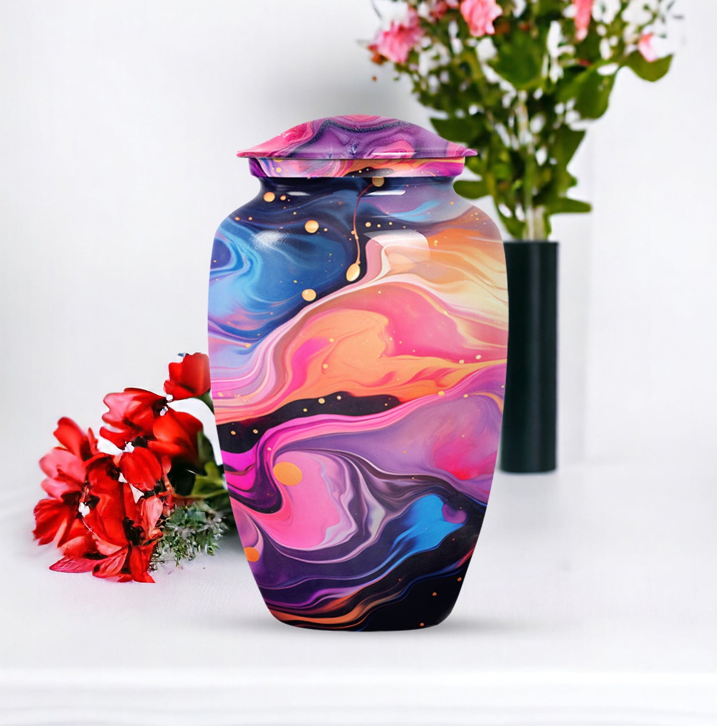 Abstract 10'' Large Classic Urn, ideal for memorial male.