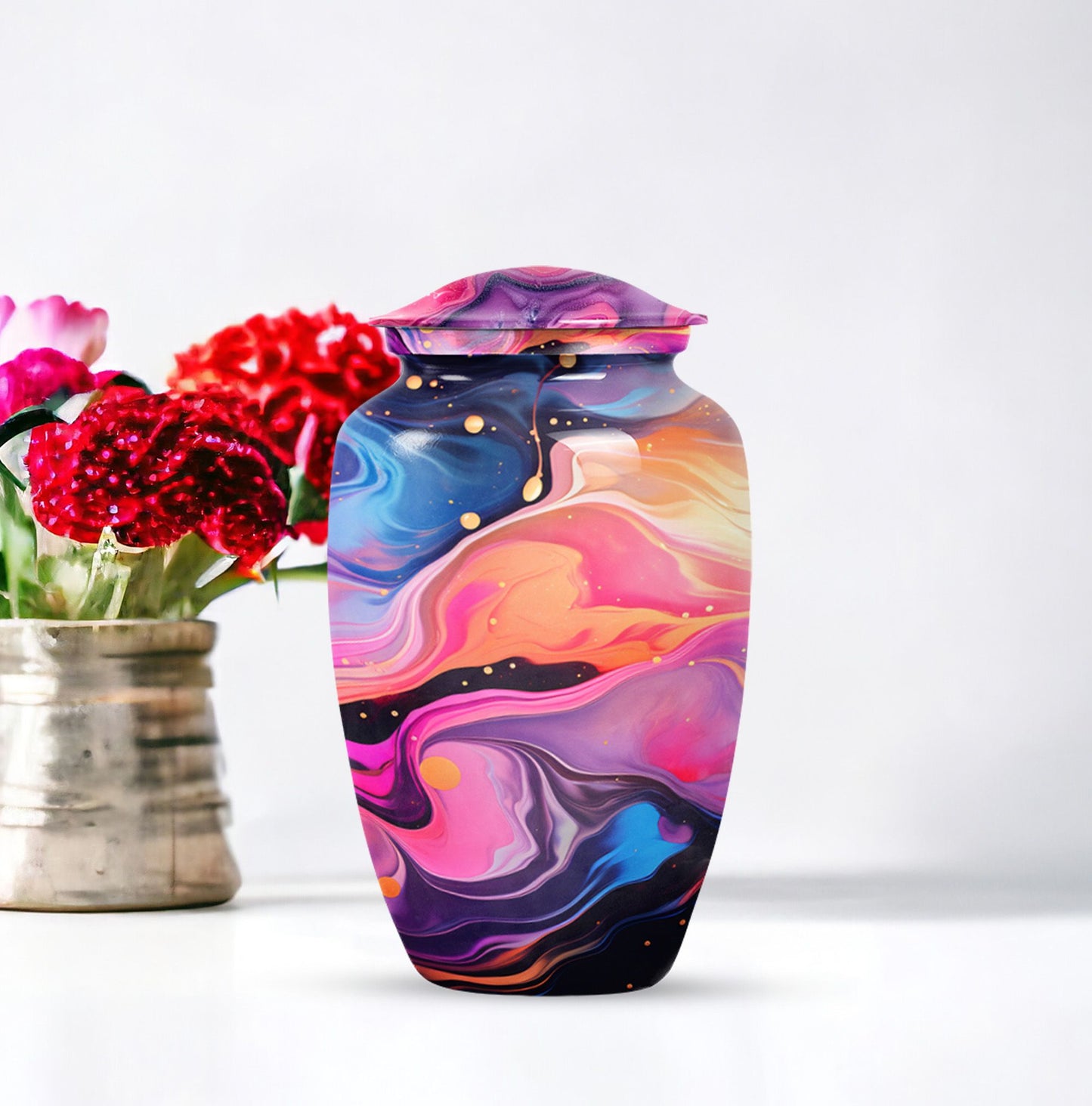 Abstract 10'' Large Classic Urn, ideal for memorial male.