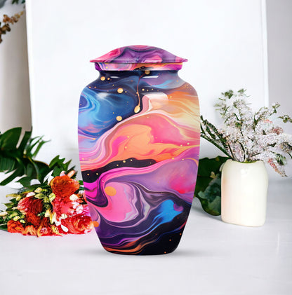 Abstract 10'' Large Classic Urn, ideal for memorial male.