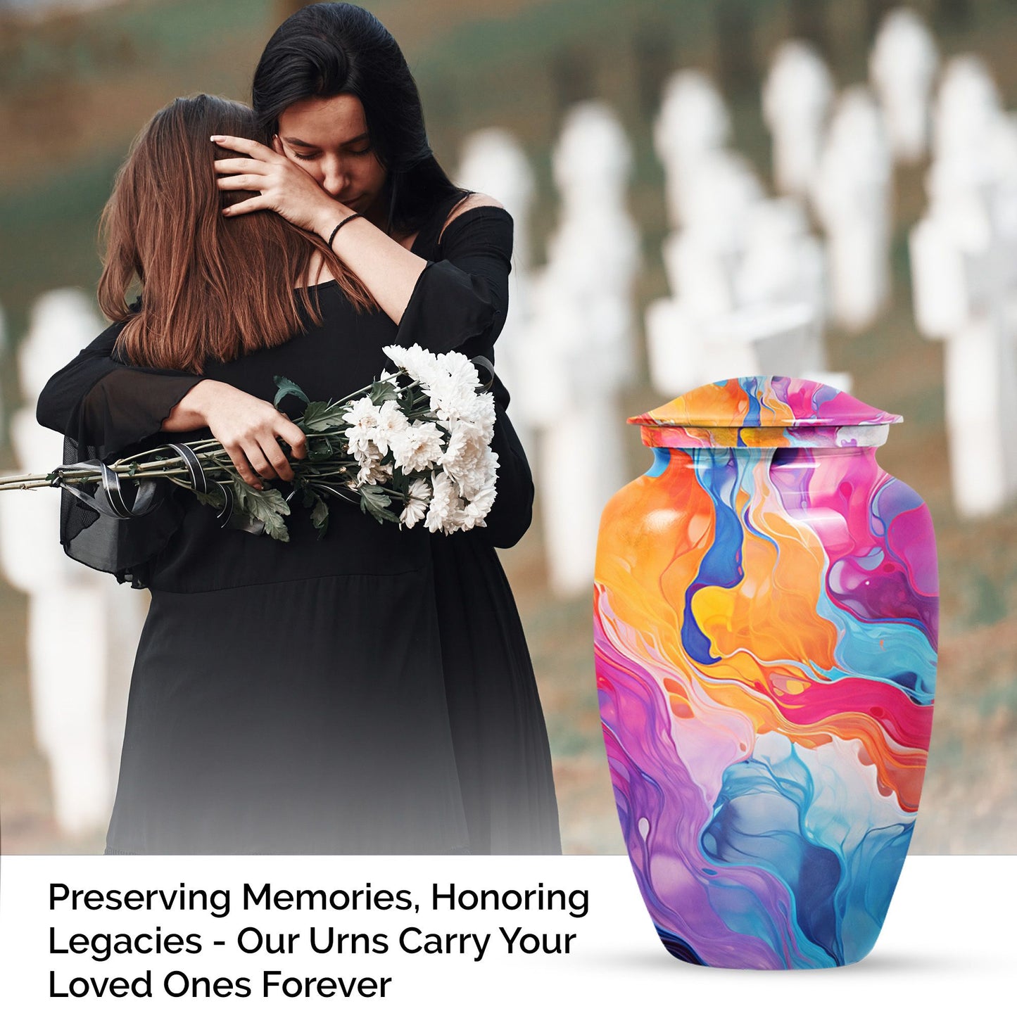 Abstract 10-inch Classic Urn for funeral decorative.