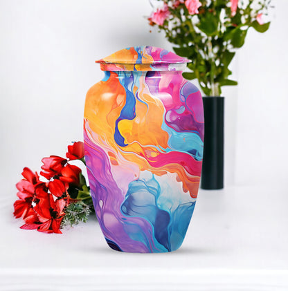 Abstract 10-inch Classic Urn for funeral decorative.