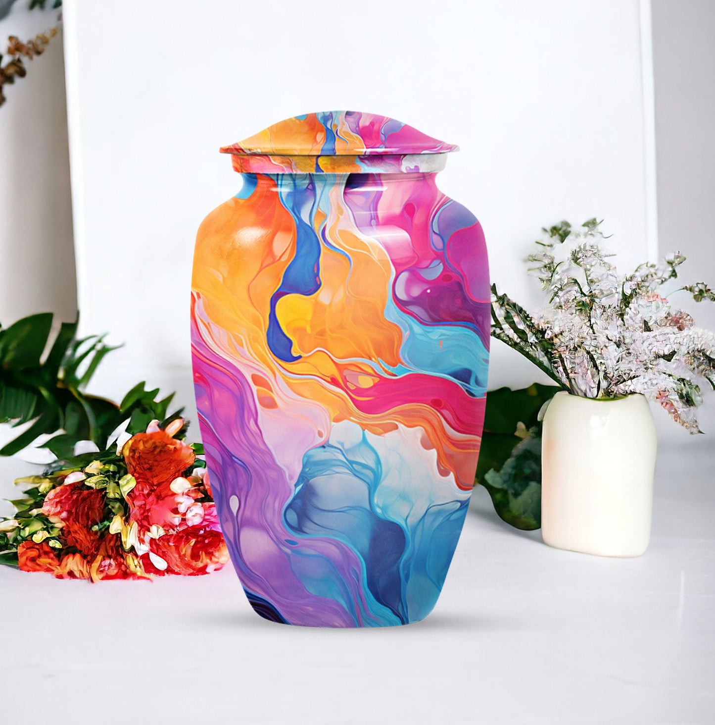 Abstract 10-inch Classic Urn for funeral decorative.