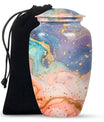 Abstract Urn for adult human ashes, customizable with names
