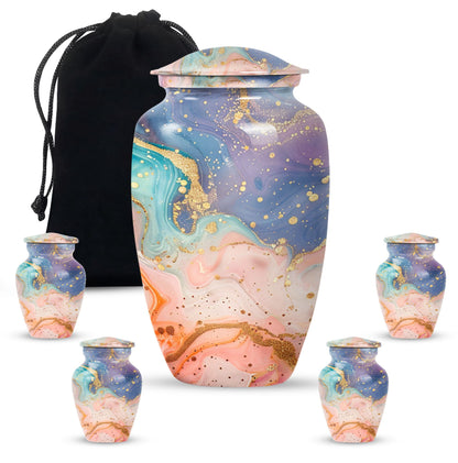 Abstract Urn for adult human ashes, customizable with names