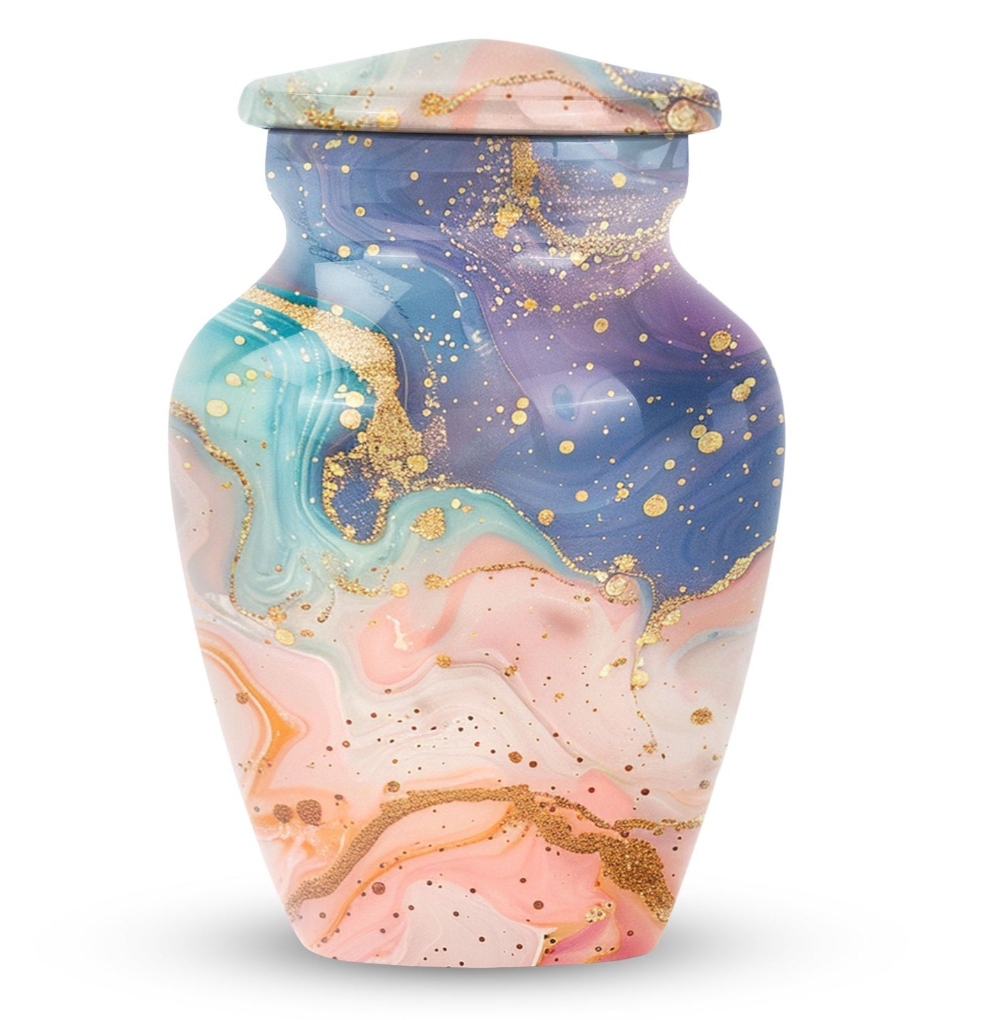 Abstract Urn for adult human ashes, customizable with names