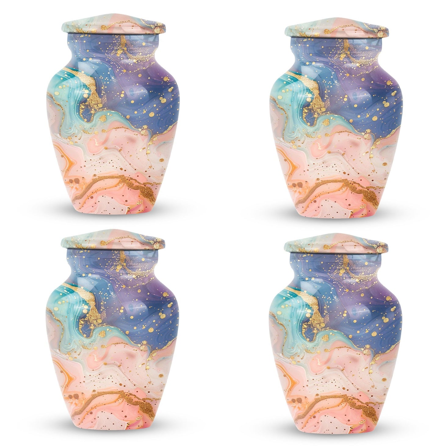 Abstract Urn for adult human ashes, customizable with names