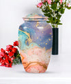 Abstract Urn for adult human ashes, customizable with names