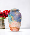 Abstract Urn for adult human ashes, customizable with names