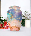 Abstract Urn for adult human ashes, customizable with names