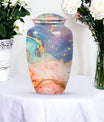 Abstract Urn for adult human ashes, customizable with names