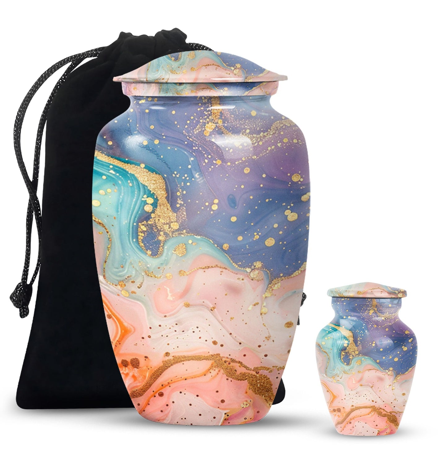 Abstract Urn for adult human ashes, customizable with names