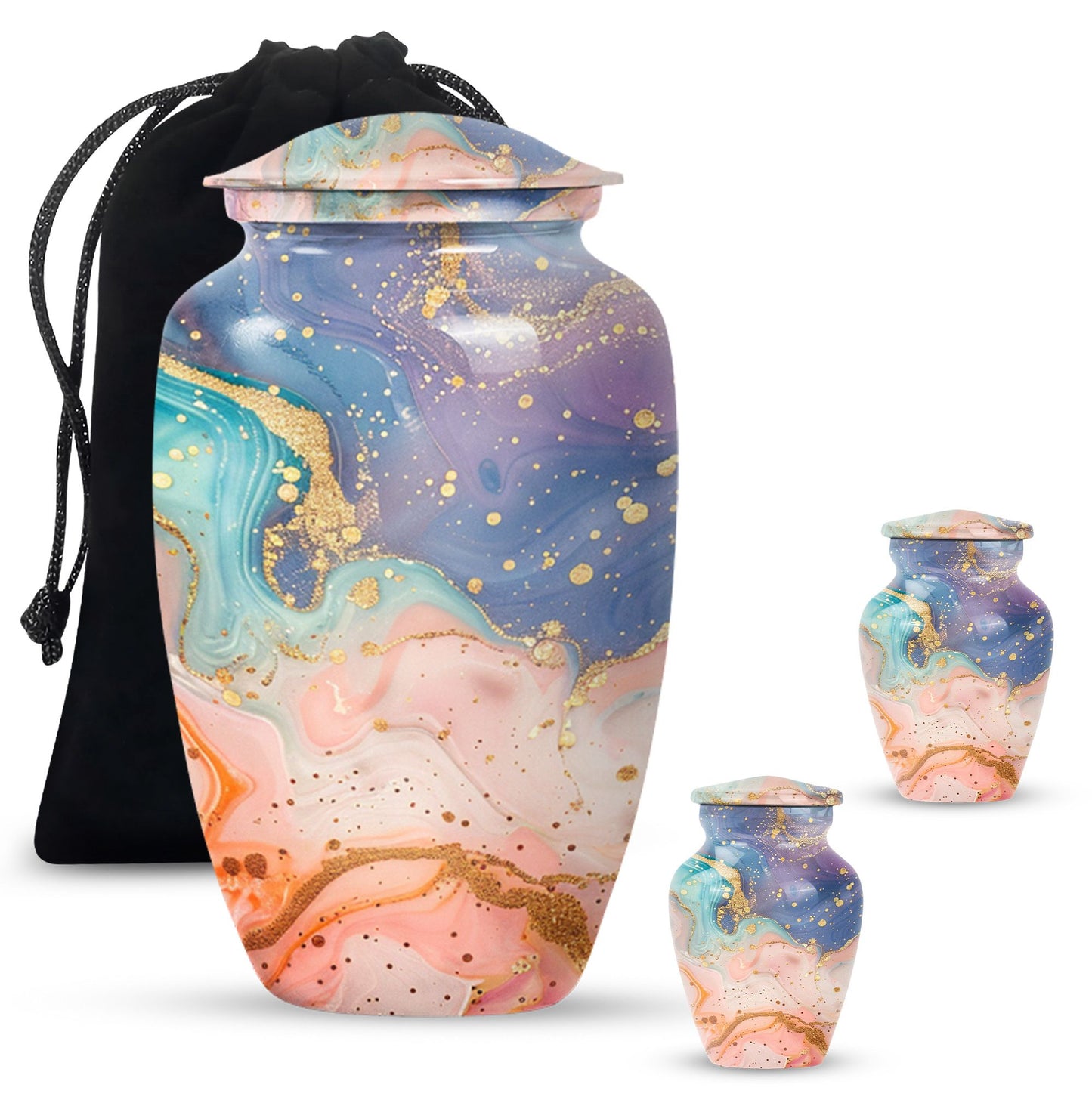 Abstract Urn for adult human ashes, customizable with names