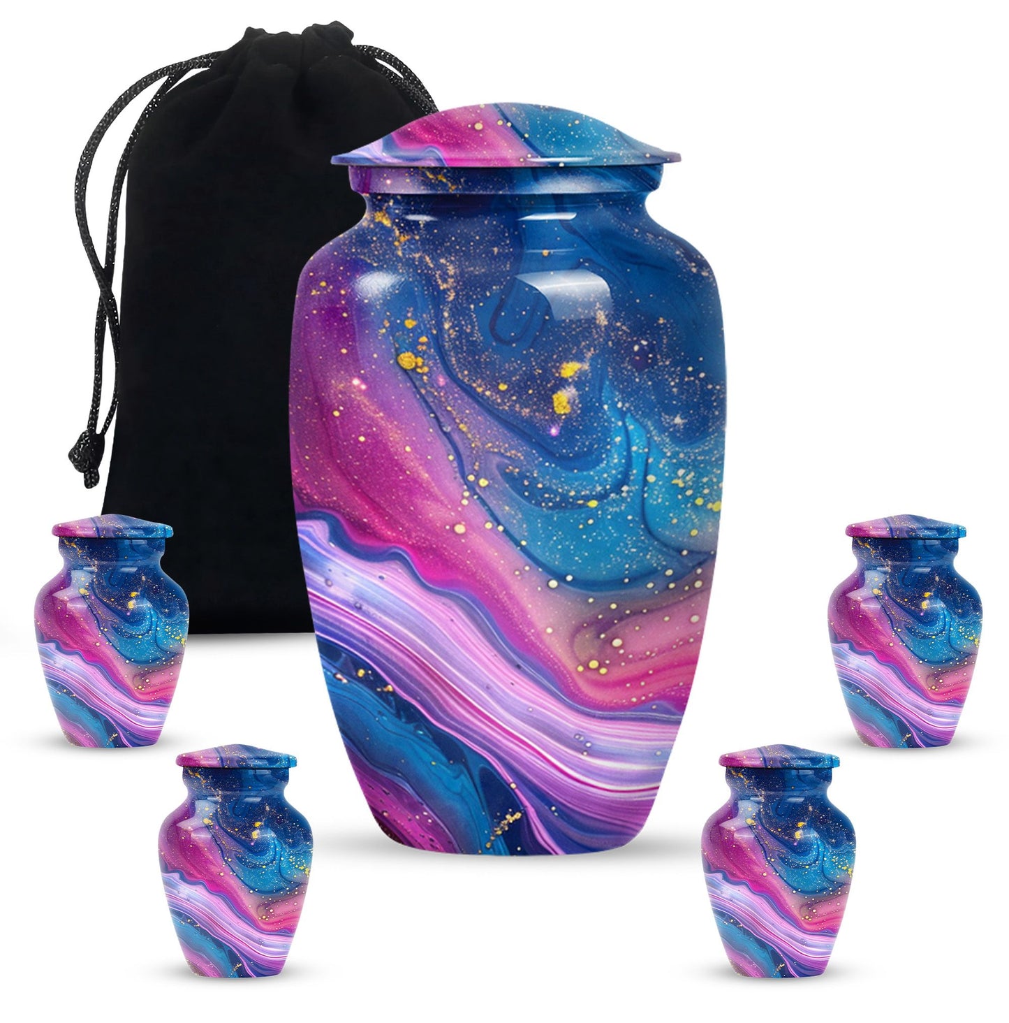 Abstract large cremation urn with personalizable engraving.