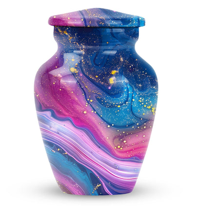 Abstract large cremation urn with personalizable engraving.