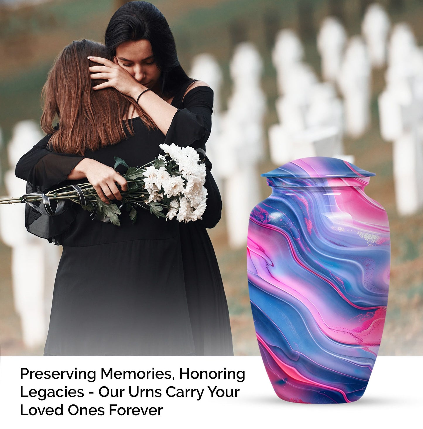 Abstract classic urn, memorial urns for adult female ashes