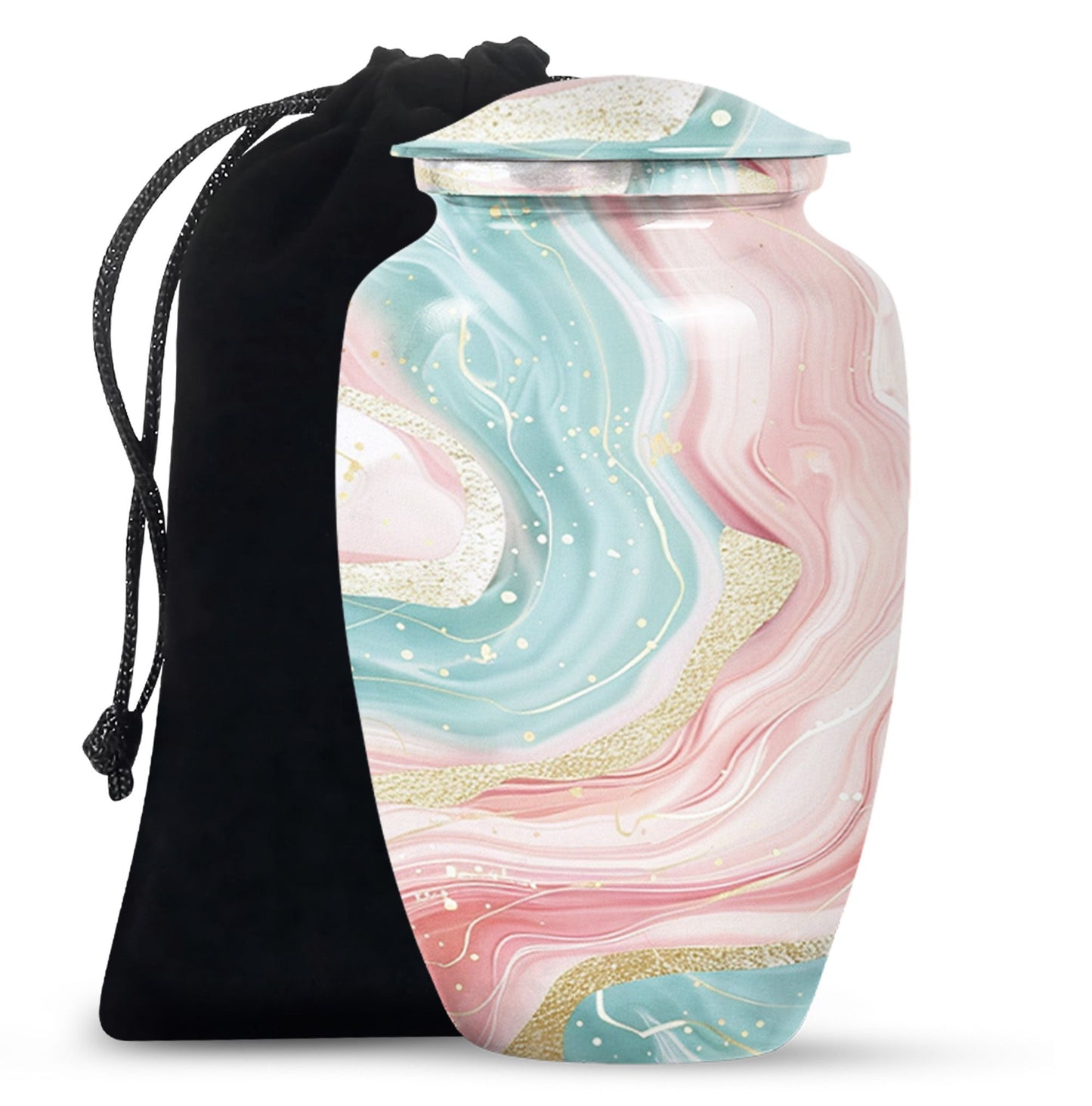 Abstract Urn, classic aluminium cremation funeral urn